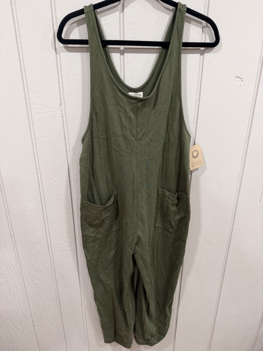 For Only Relaxed Olive Scoop-Neck Jumpsuit
